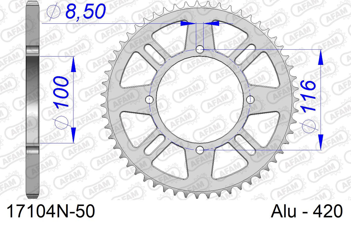 Corona AFAM 17104N-50 in all. passo 420 KAWASAKI KX 85 17-14 2003  -2023  