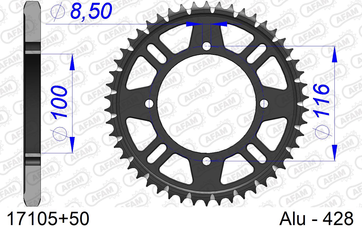 Corona AFAM 17105+50 in all. passo 428 KAWASAKI KX 85 17-14 2003  -2023  