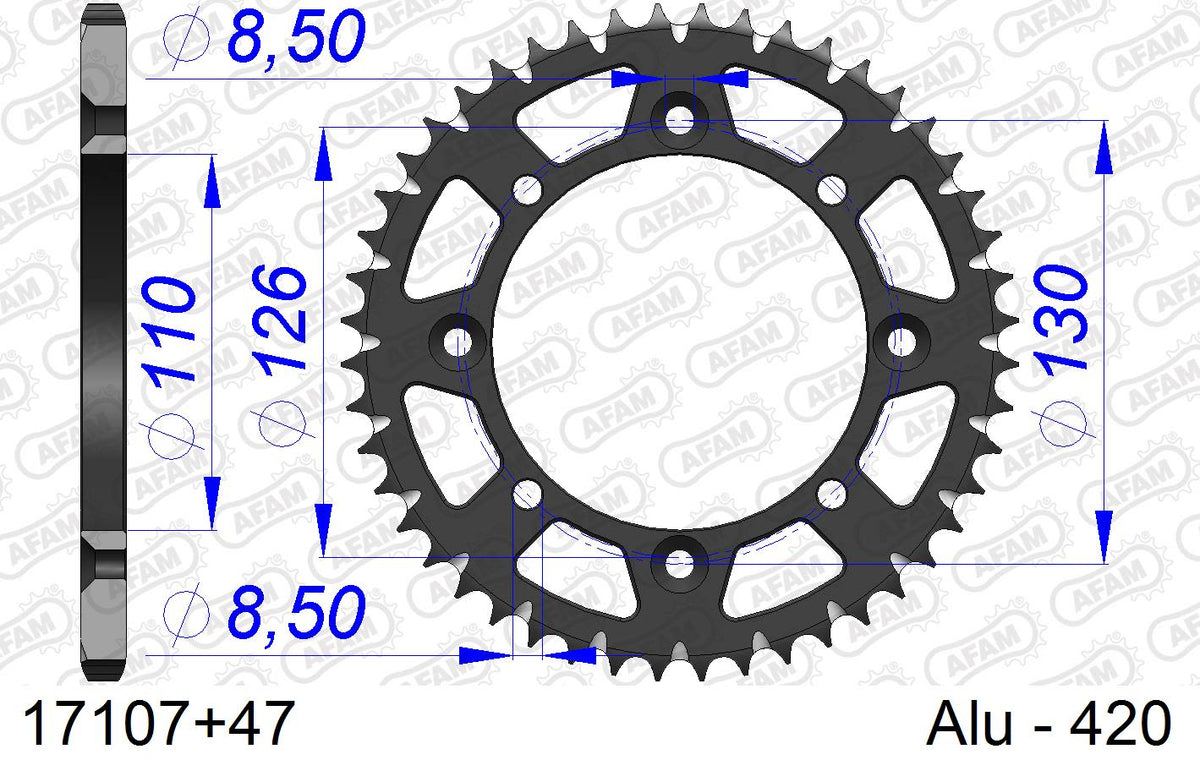 Corona AFAM 17107+47 in all. passo 420 KAWASAKI KX 65 2002  -2023  