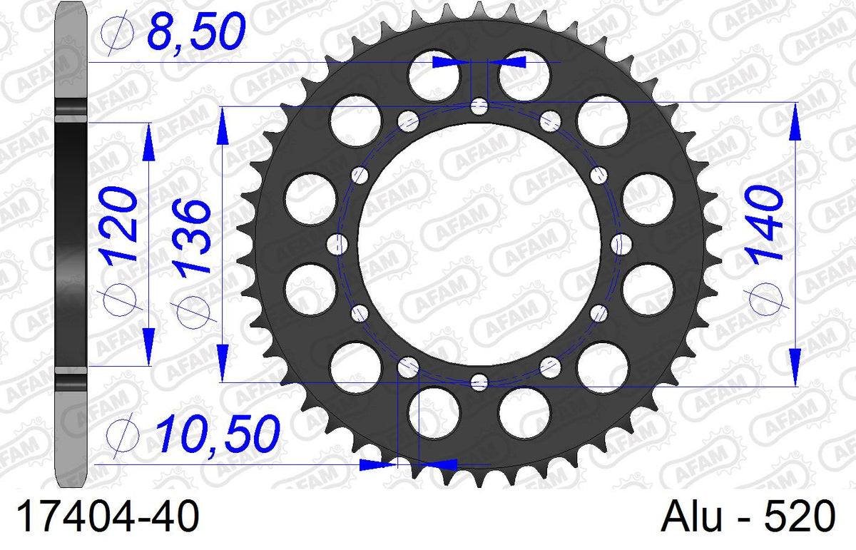 Corona AFAM 17404-40 in all. passo 520 KAWASAKI ZX 6 R 1995  -1997  