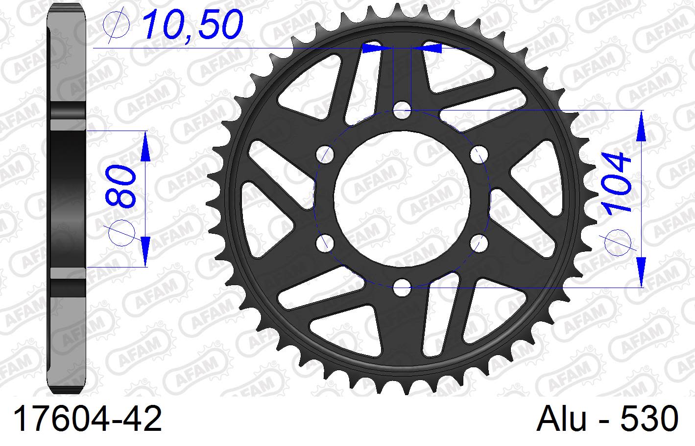 Corona AFAM 17604-42 in all. passo 530 KAWASAKI ZXR 750 R 1992