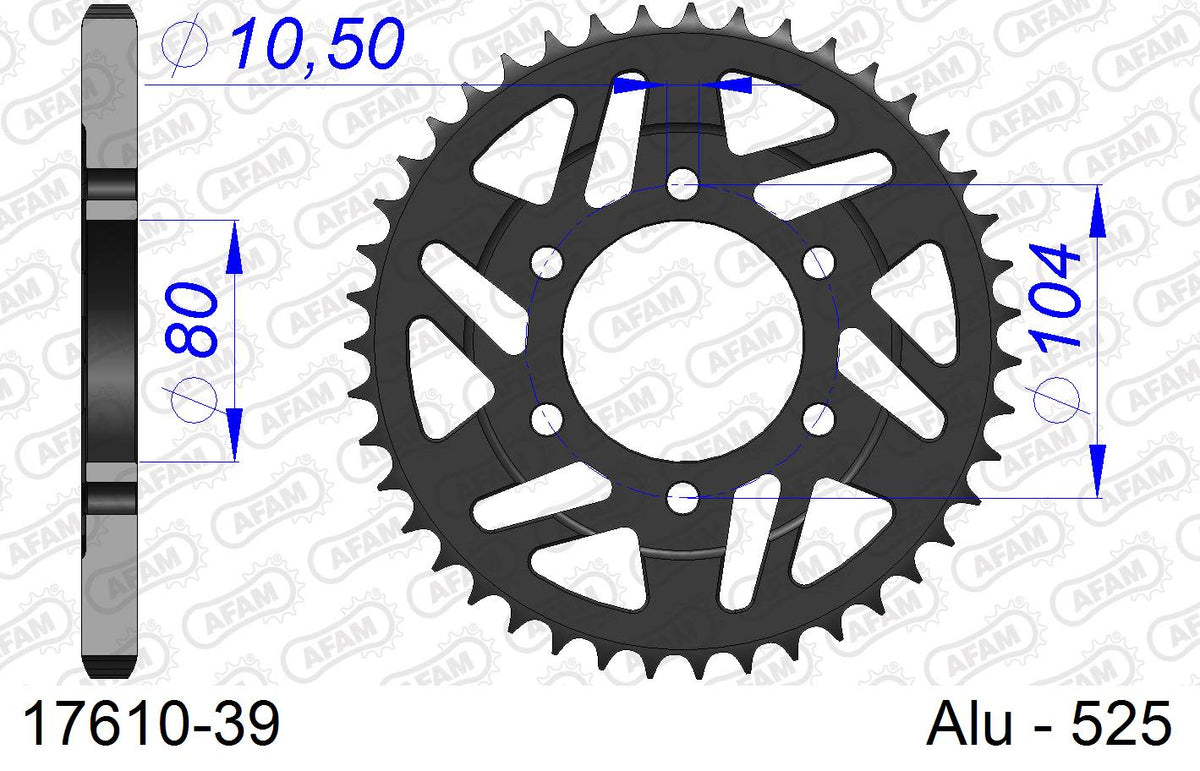 Corona AFAM 17610-39 in all. passo 525 KAWASAKI ZX 10 R ZX 1000 2004  -2015  