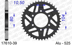 Corona AFAM 17610-39 in all. passo 525 KAWASAKI ZX 10 R ZX 1000 2004  -2015  