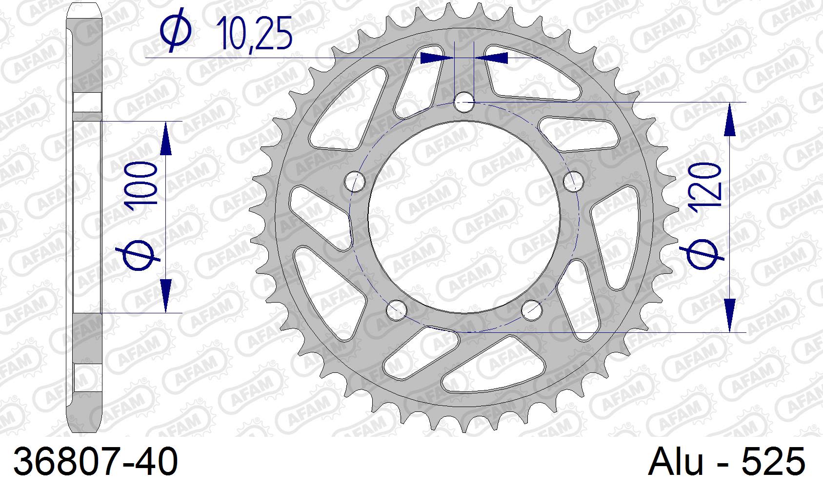 Corona AFAM 36807-40 in all. passo 525 APRILIA RSV4 1000 FACTORY 2009  -2010  