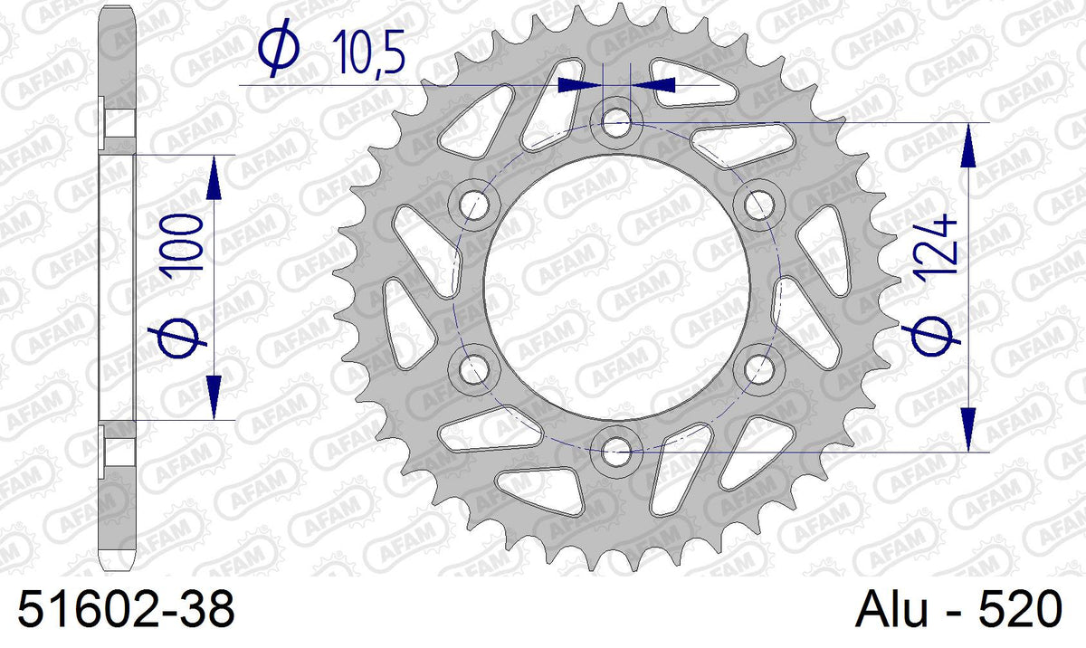 Corona AFAM 51602-38 in all. passo 520 DUCATI 600 MONSTER 1993  -1994  