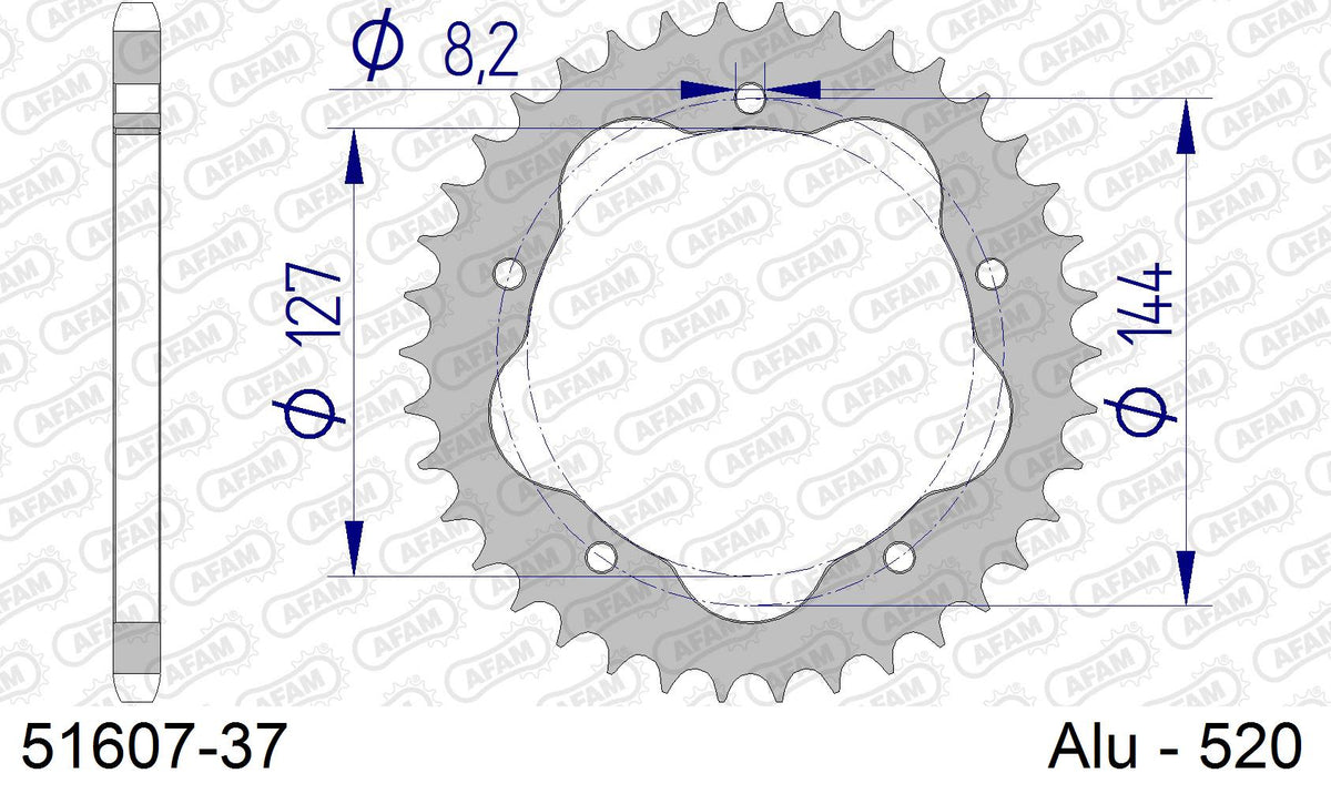 Corona AFAM 51607-37 in all. passo 520 DUCATI 748 SP 1995  -1998  