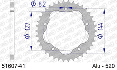 Corona AFAM 51607-41 in all. passo 520 DUCATI 800 S2R MONSTER 2005  -2007  