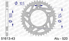 Corona AFAM 51613-43 in all. passo 520 DUCATI 959 PANIGALE 2016  -2019  