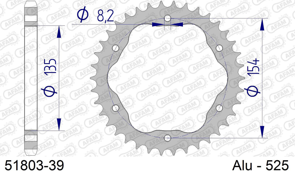 Corona AFAM 51803-39 in all. passo 525 DUCATI 1199 PANIGALE 2012  -2013  