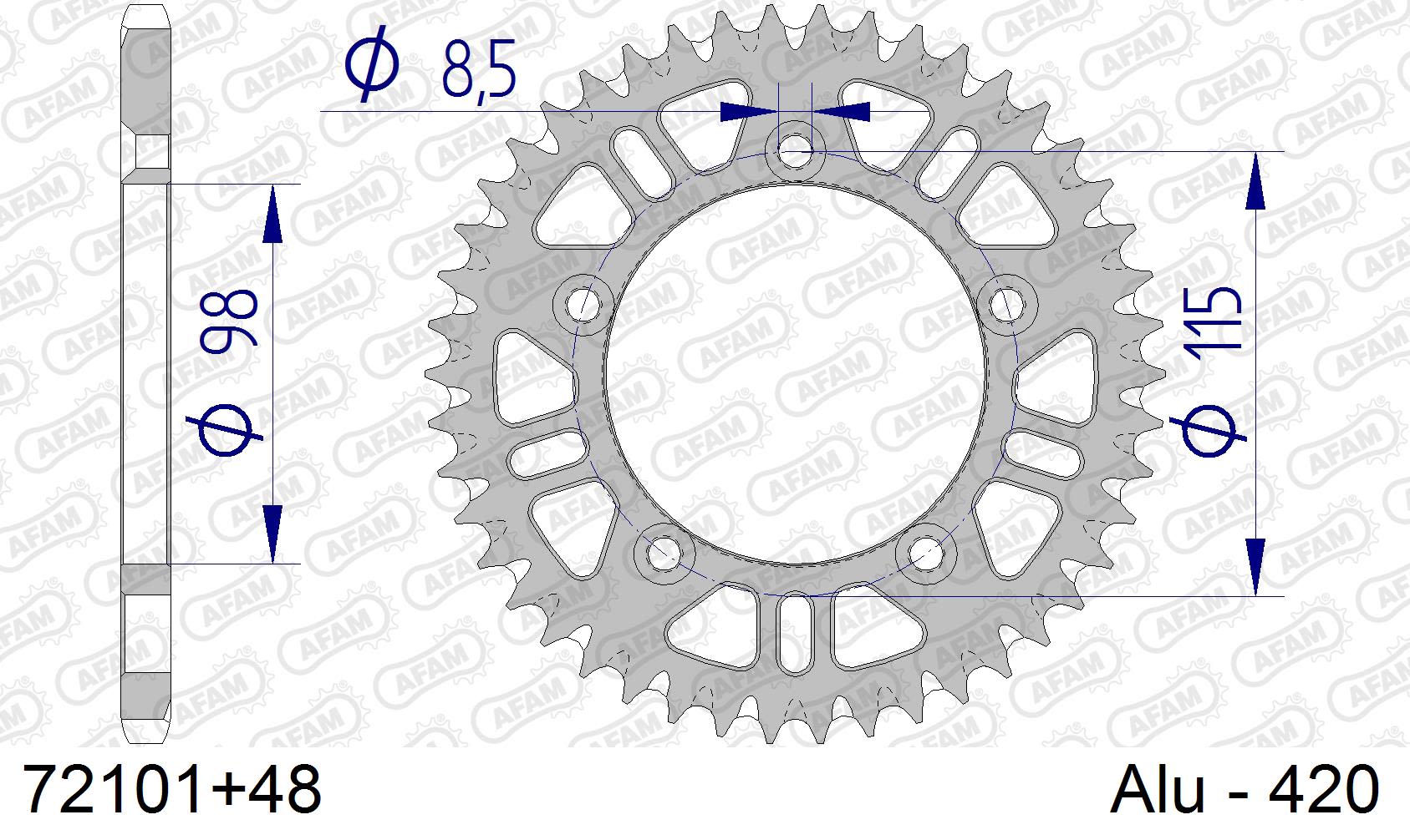 Corona AFAM 72101+48 in all. passo 420 GAS-GAS MC 65 2021  -2023  