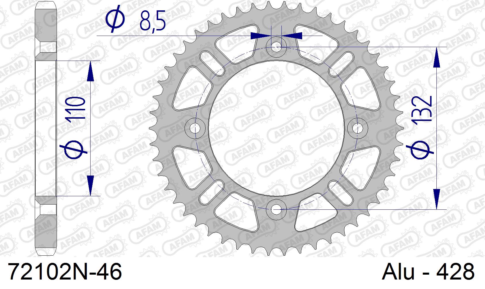 Corona AFAM 72102N-46 in all. passo 428 HUSQVARNA TC 85 SMALL WHEELS 2014  -2023  