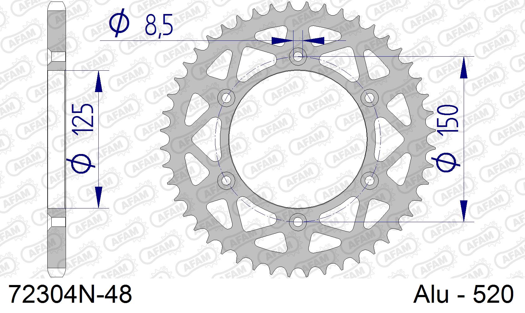 Corona AFAM 72304N-48 in all. passo 520 HUSABERG FE 400 2000  -2002  