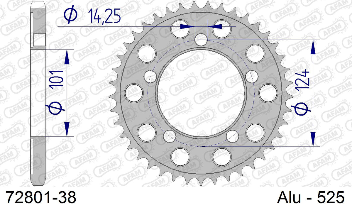 Corona AFAM 72801-38 in all. passo 525 KTM RC 8 2008  -2011  