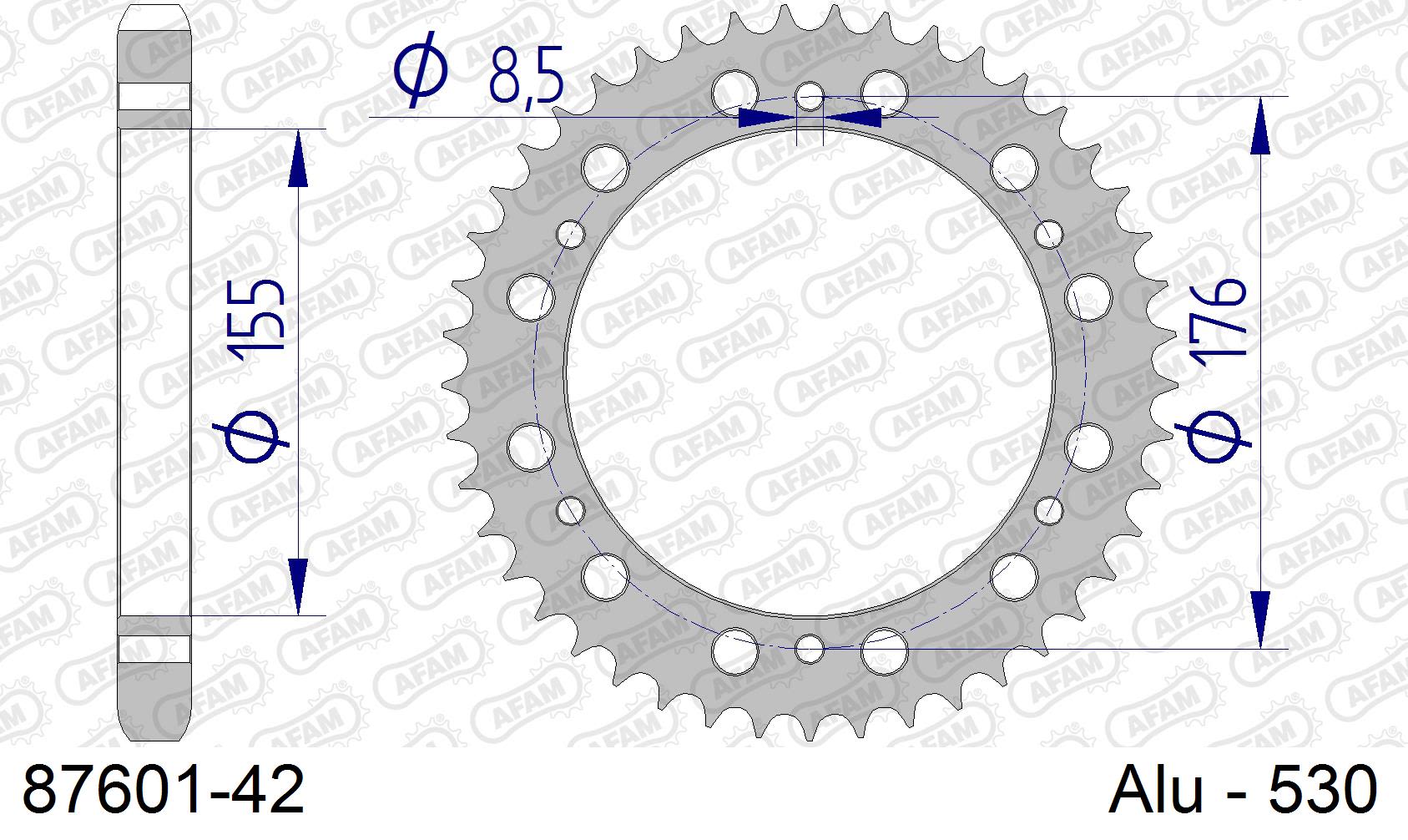 Corona AFAM 87601-42 in all. passo 530 TRIUMPH 1050 SPEED TRIPLE 2005  -2010  