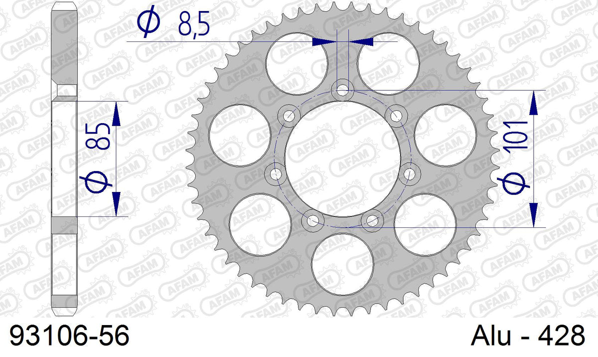 Corona AFAM 93106-56 in all. passo 428 T.M. MX 80 2002  -2005  