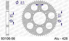 Corona AFAM 93106-56 in all. passo 428 T.M. MX 80 2002  -2005  