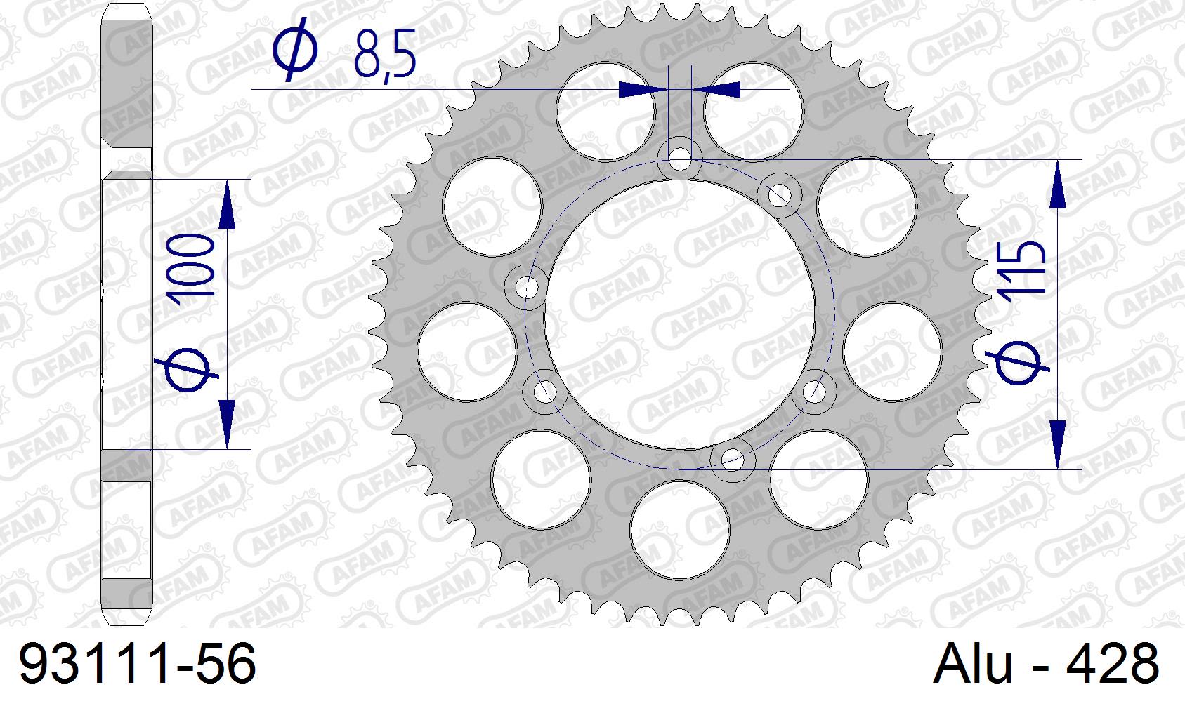 Corona AFAM 93111-56 in all. passo 428 BETA RR 50 ENDURO 1999  -2001  