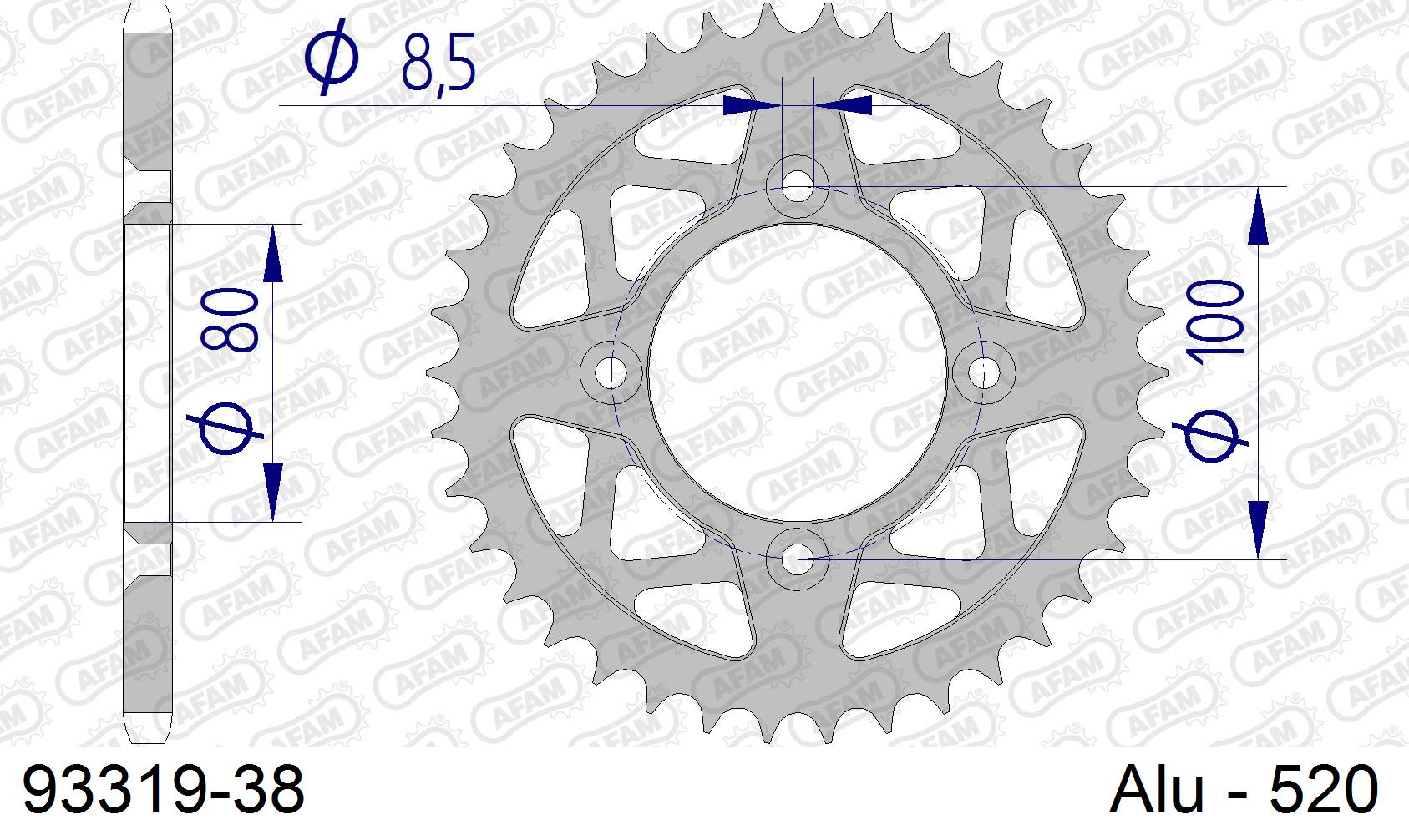 Corona AFAM 93319-38 in all. passo 520 SCORPA SY 250 2004  -2005  