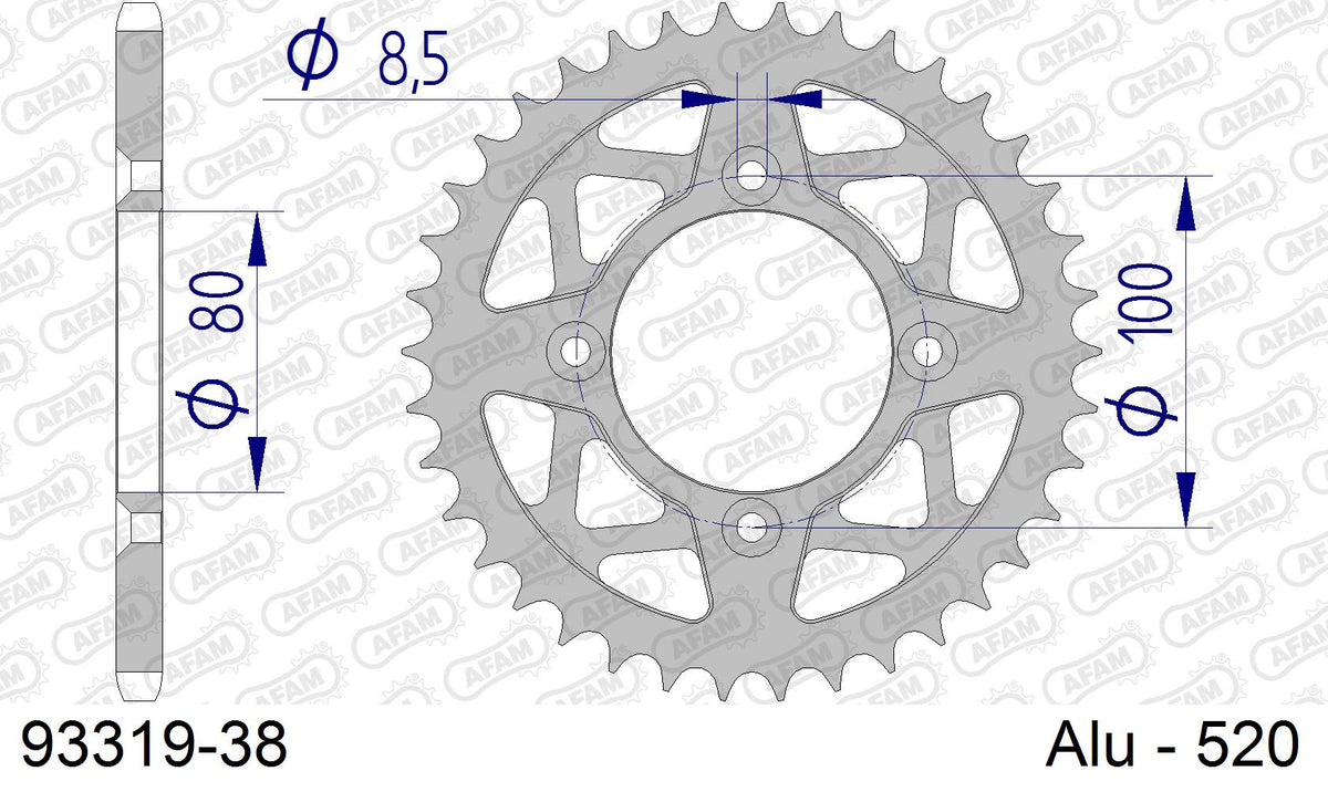 Corona AFAM 93319-38 in all. passo 520 SCORPA SY 250 2004  -2005  