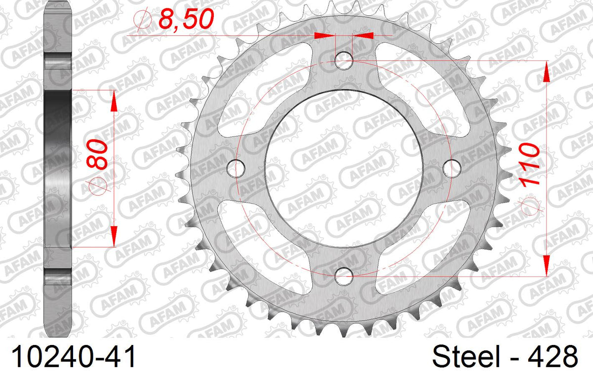 Corona AFAM acciaio10240-41 Passo 428 HONDA CB 125 F CBF125M M 2021