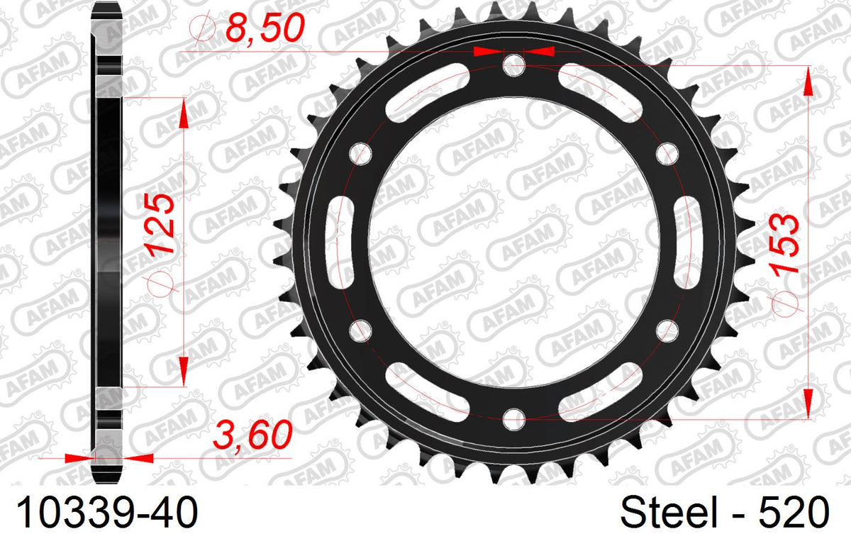 Corona AFAM acciaio10339-40 Passo 520 HONDA CRF 300 LA ABS M 2021