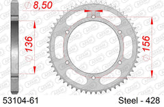 Corona AFAM acciaio53104-61 Passo 428 FANTIC 125 CABALLERO DELUXE 2021