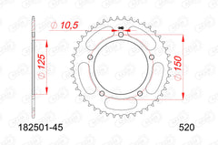 Corona AFAM 182501-45 In acciaio Passo 520 VOGE 500 R ABS 2020