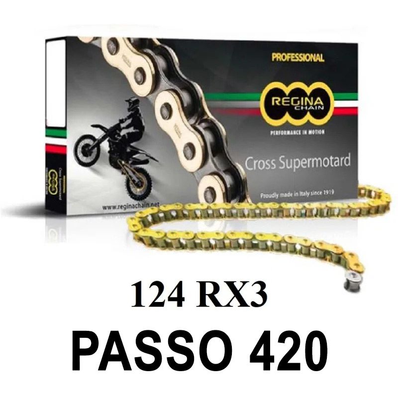 Catena 124RX3 120 maglie passo 420 - Oro