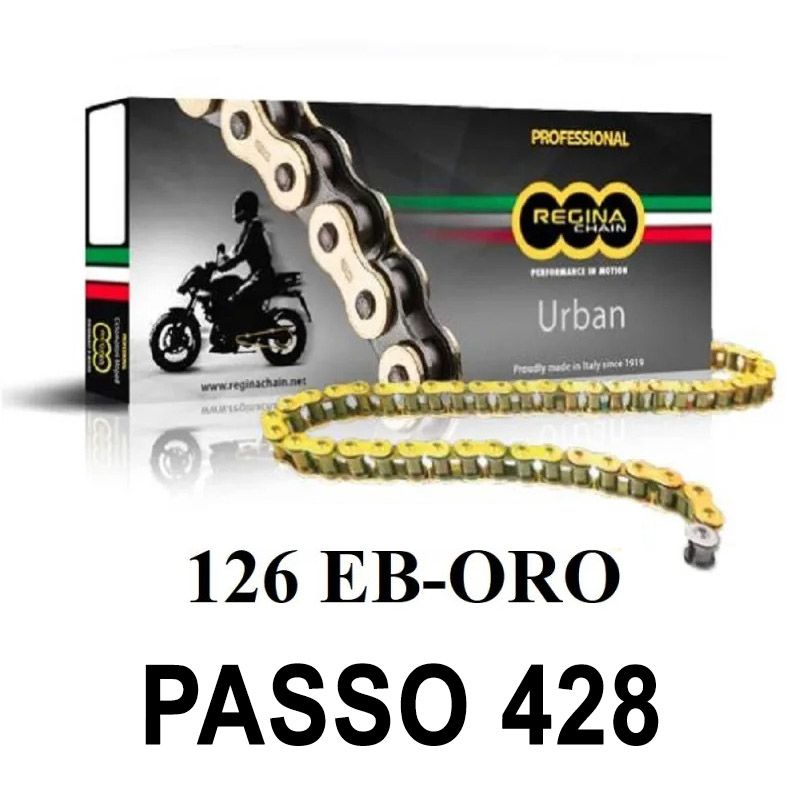 Catena 126EB-ORO 100 maglie passo 428 - Oro