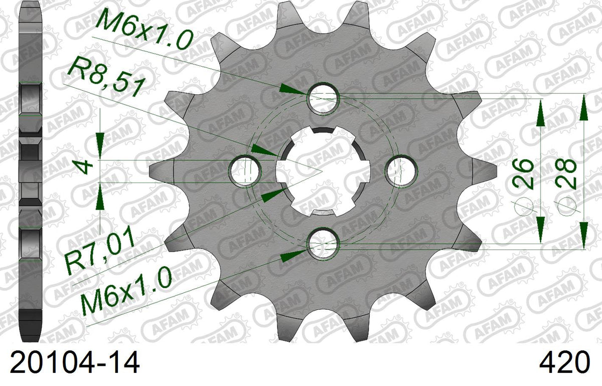 Pignone AFAM 20104-14 passo 420 HONDA MB 5 S 1980  -1982  