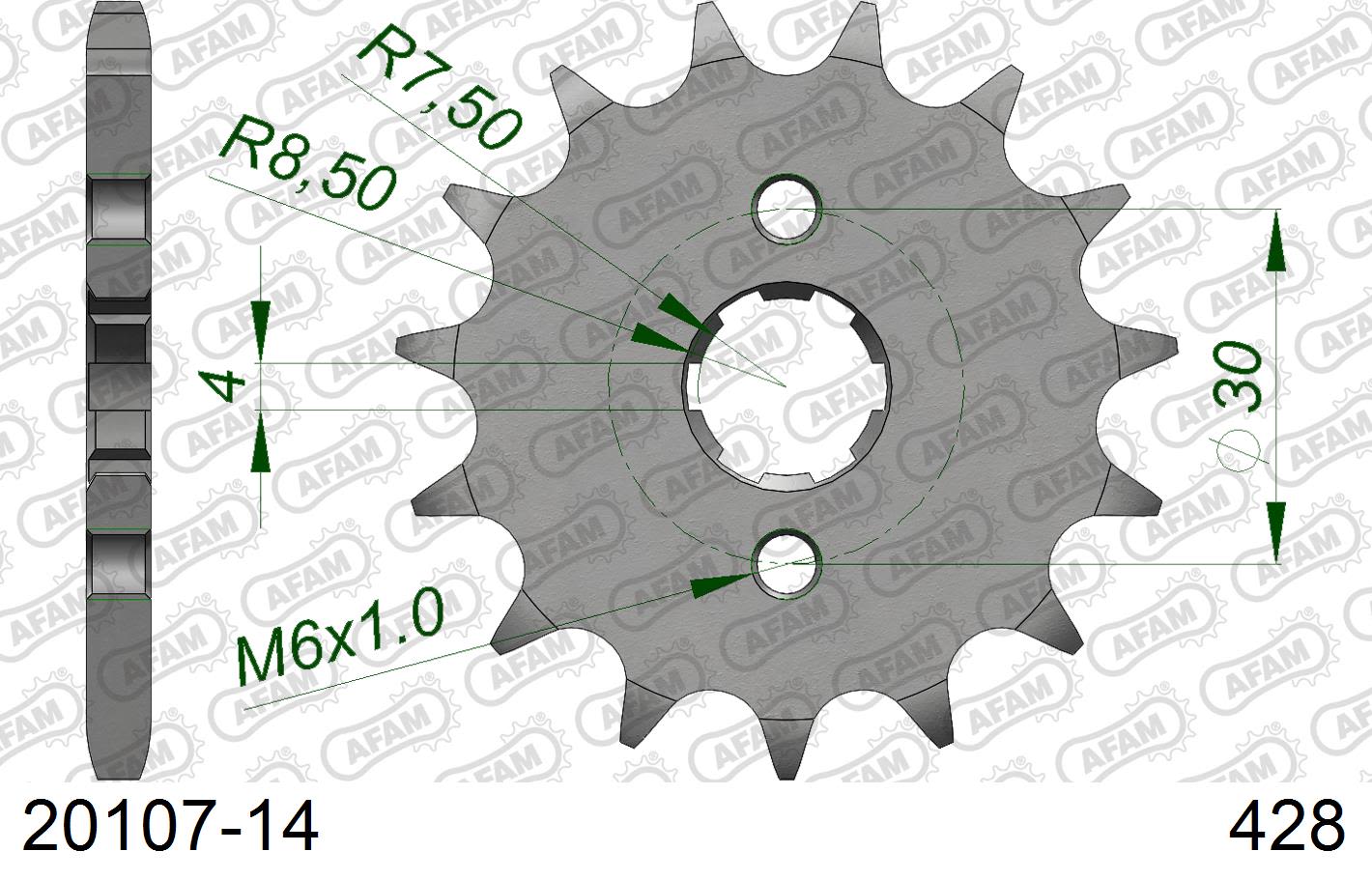 Pignone AFAM 20107-14 passo 428 HONDA CRF 100 F 2004  -2013  