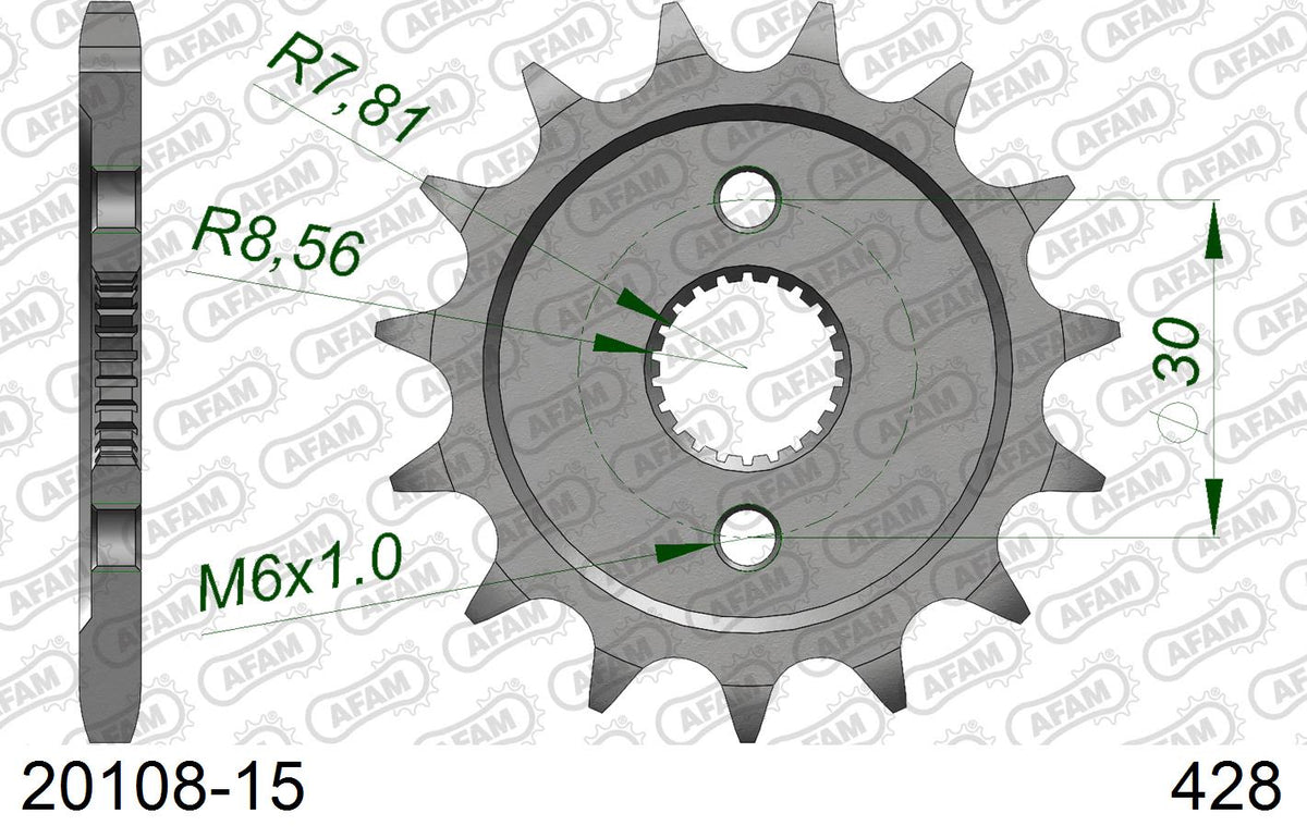 Pignone AFAM 20108-15 passo 428 HONDA CR 85 RB 2003  -2004  