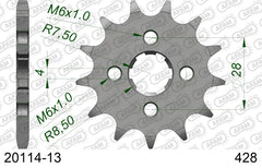 Pignone AFAM 20114-13 passo 428 HONDA CRF 125 F SMALL WHEELS 2014  -2022  