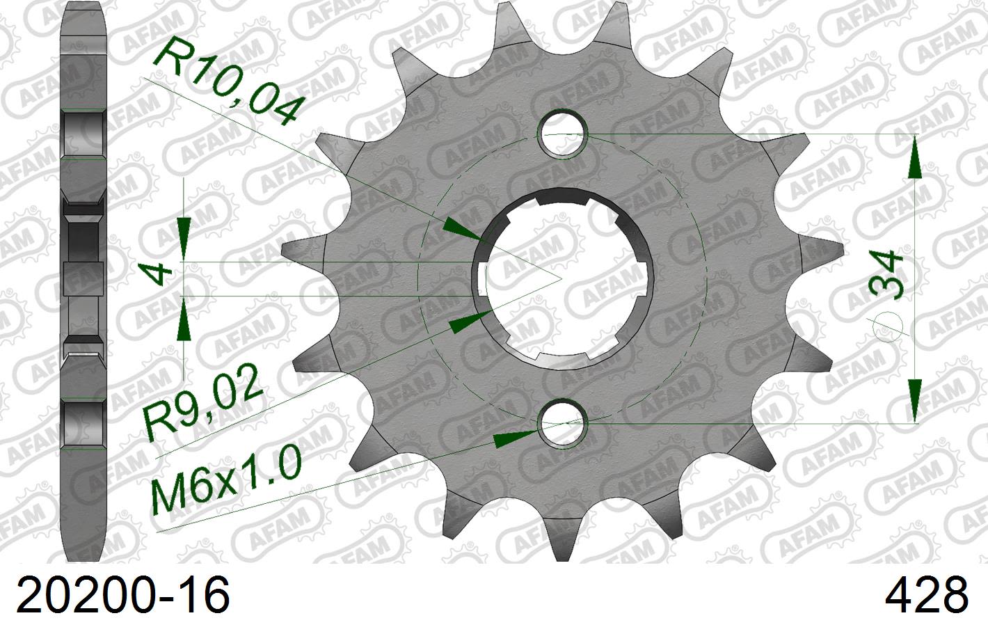 Pignone AFAM 20200-16 passo 428 AJP PR4 125 SUPERMOTO 2004  -2015  