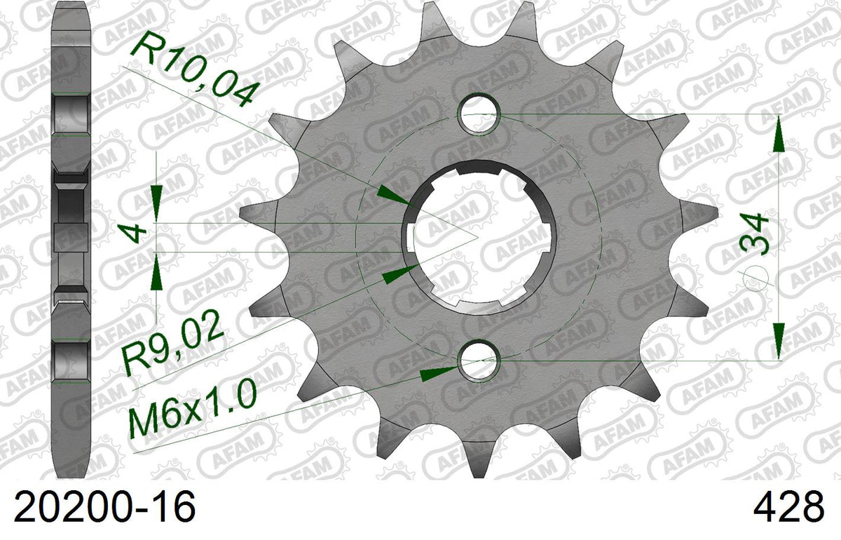 Pignone AFAM 20200-16 passo 428 AJP PR4 125 SUPERMOTO 2004  -2015  