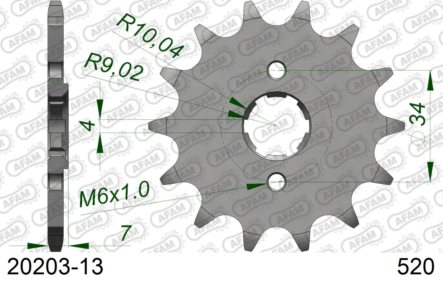 Pignone AFAM 20203-13 passo 520 HONDA NSR 125 F 1988  -1992  