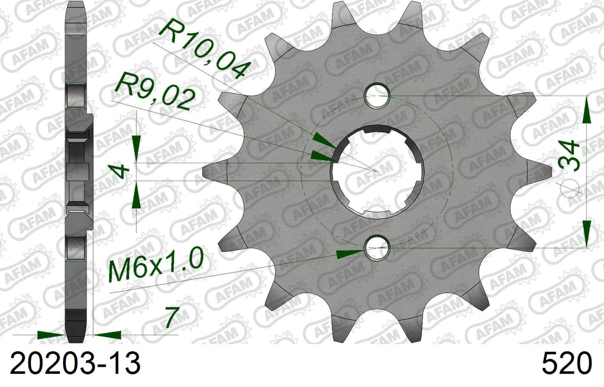 Pignone AFAM 20203-13 passo 520 HONDA NSR 125 F 1988  -1992  