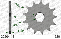 Pignone AFAM 20204-13 passo 520 HONDA CR 125 R 1984  -1985  