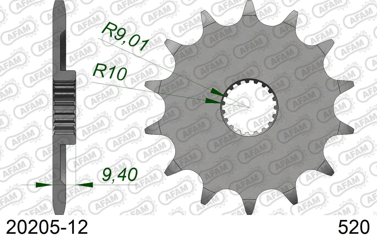 Pignone AFAM 20205-12 passo 520 HONDA CR 125 R 1986