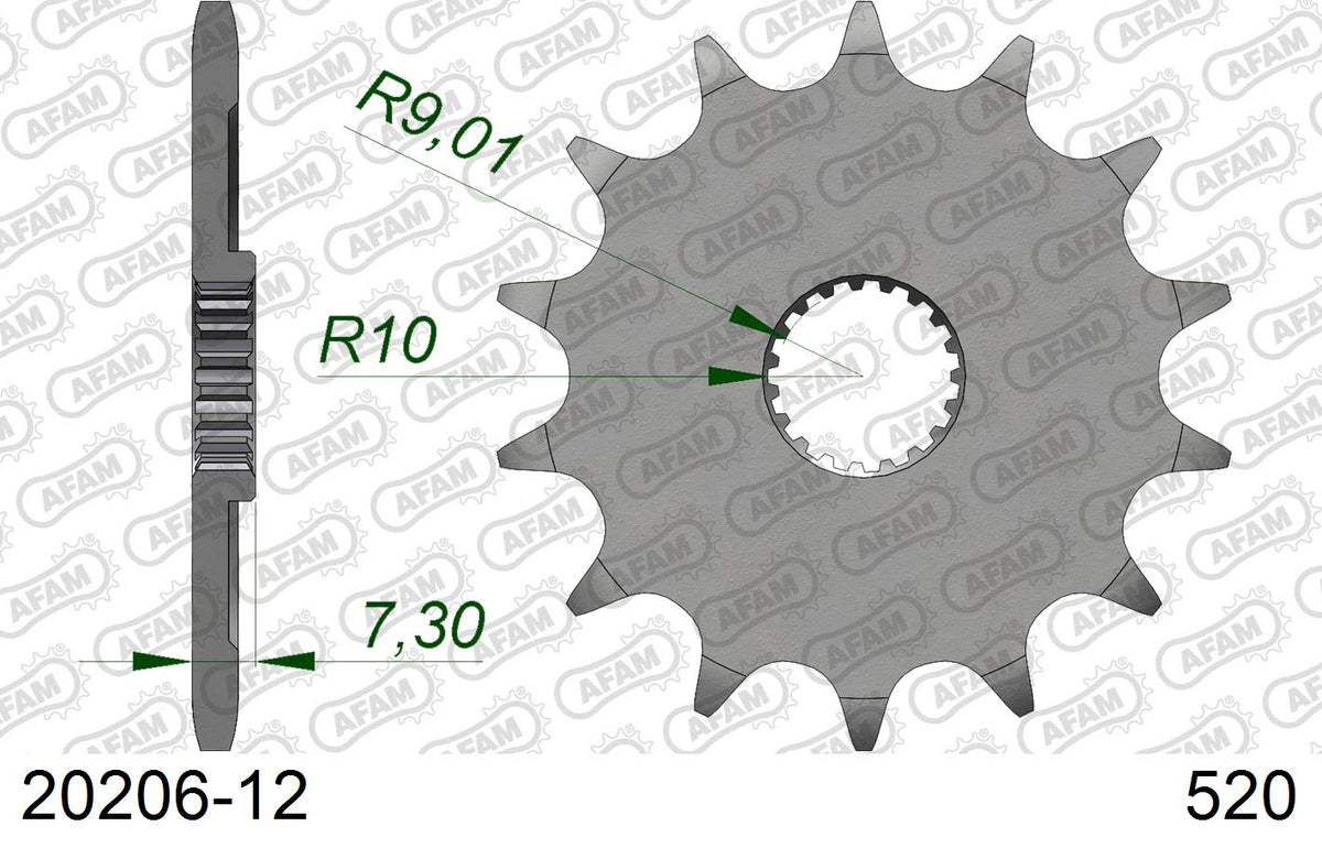 Pignone AFAM 20206-12 passo 520 HONDA CR 125 R 1997