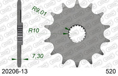 Pignone AFAM 20206-13 passo 520 HM-HONDA CRE 125 R ENDURO 2002  -2003  