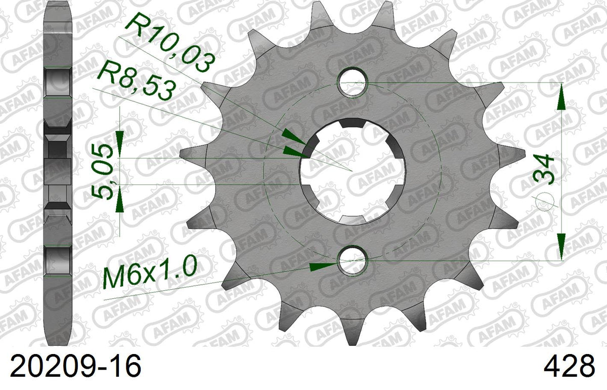 Pignone AFAM 20209-16 passo 428 HONDA CBF 125 M 2009  -2016  