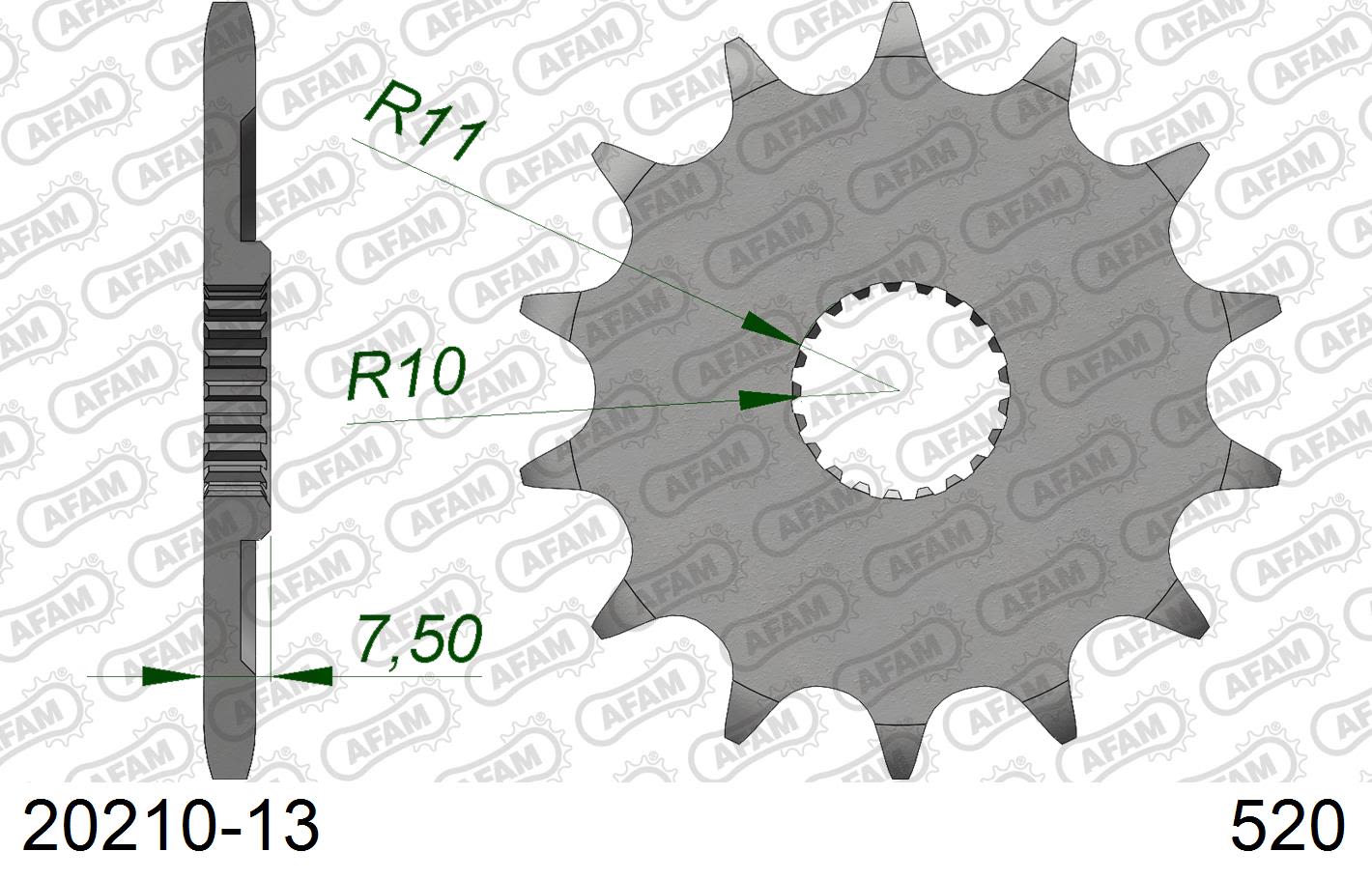 Pignone AFAM 20210-13 passo 520 HM-HONDA CRE 125 R ENDURO 2004  -2007  