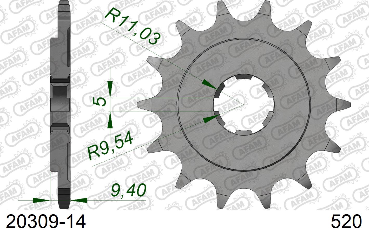 Pignone AFAM 20309-14 passo 520 HONDA CR 250 R 1984  -1985  