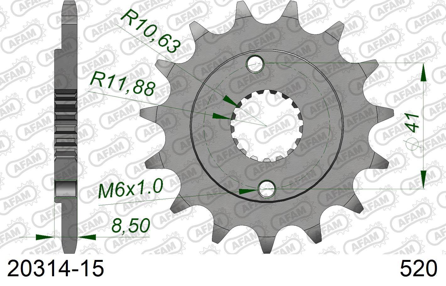 Pignone AFAM 20314-15 passo 520 HONDA XR 400 R 1996  -2005  