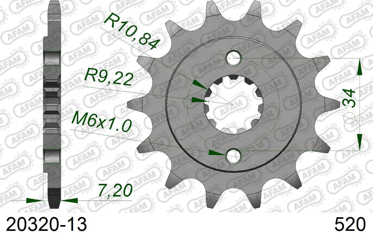 Pignone AFAM 20320-13 passo 520 HONDA CBF 250 2004  -2006  