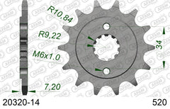 Pignone AFAM 20320-14 passo 520 HONDA CBR 250 R 2011  -2013  