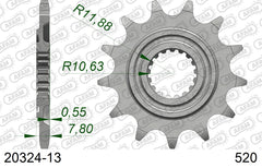 Pignone AFAM 20324-13 passo 520 HONDA CRF 250 R 2018  -2019  