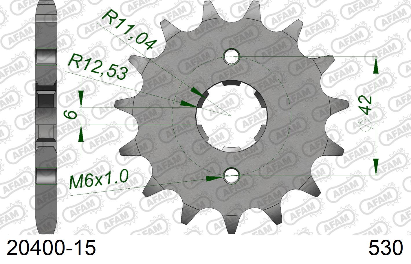 Pignone AFAM 20400-15 passo 530 HONDA CB 250 1978