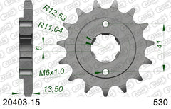 Pignone AFAM 20403-15 passo 530 HONDA VF 400 F 1983  -1985  